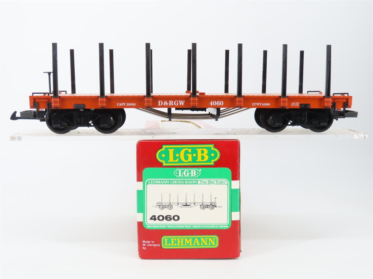 G Scale LGB 4060 D&amp;RGW Rio Grande Flat Car w/ Stakes