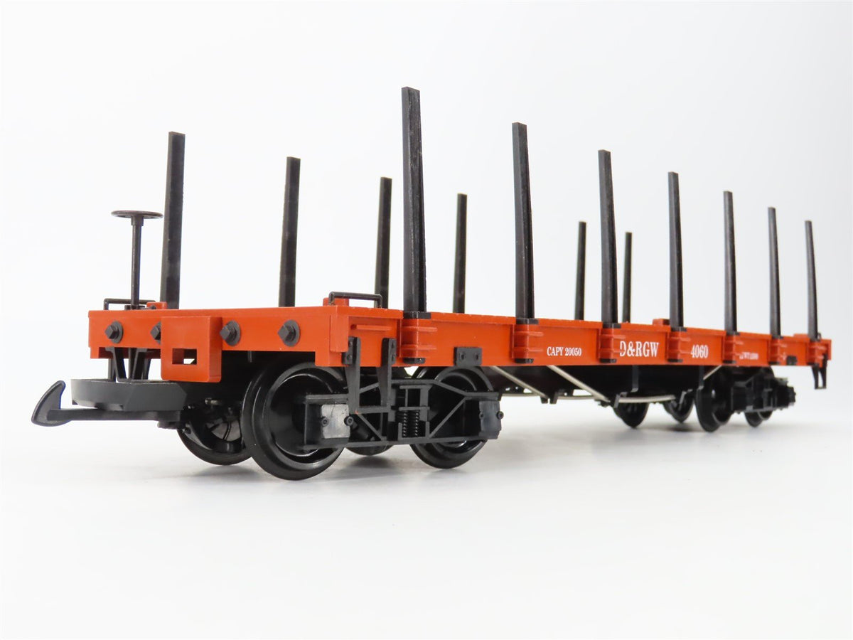 G Scale LGB 4060 D&amp;RGW Rio Grande Flat Car w/ Stakes