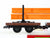 G Scale LGB 4050 Flat Cars w/ Orange I-Beam Load