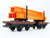 G Scale LGB 4050 Flat Cars w/ Orange I-Beam Load