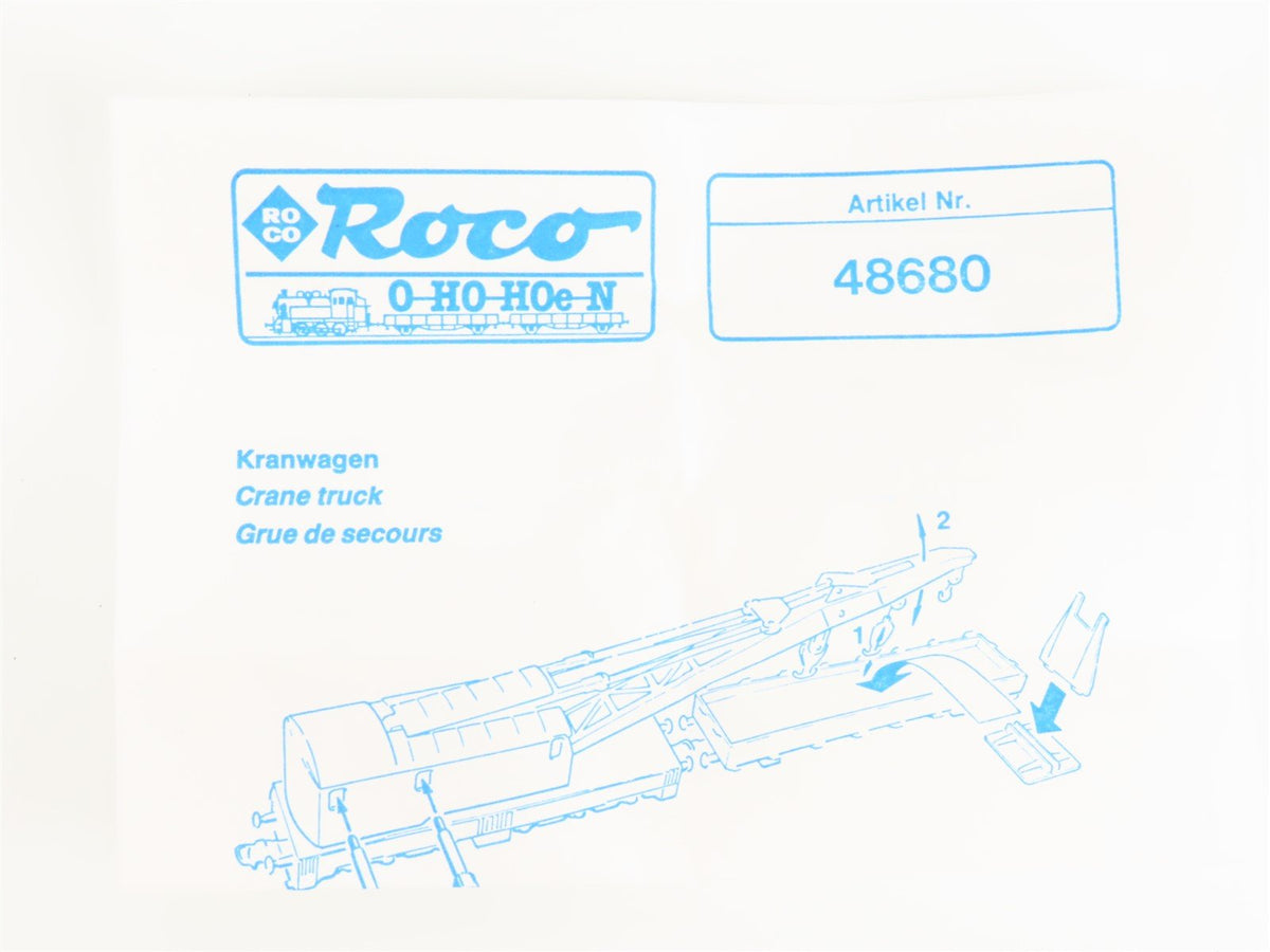 HO Scale Roco 625-48690 NYC New York Central 200-Ton Crane Car #X15