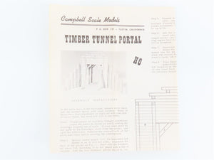 HO 1/87 Scale Campbell Craftsman Kit #351 Timber Tunnel Portal