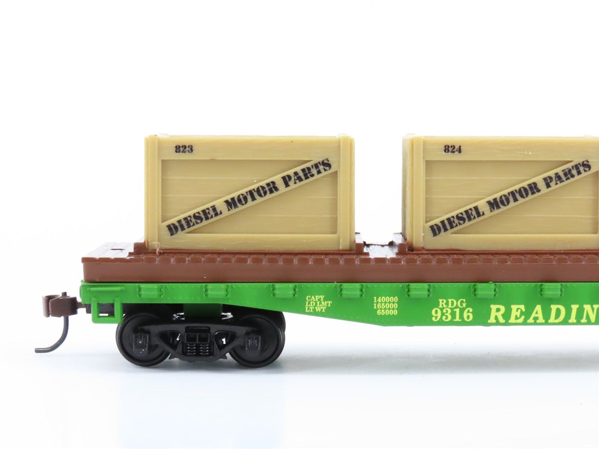 HO Scale Mantua Classics 727002 RDG Reading 40&#39; Flat Car #9316 w/ Crates Load