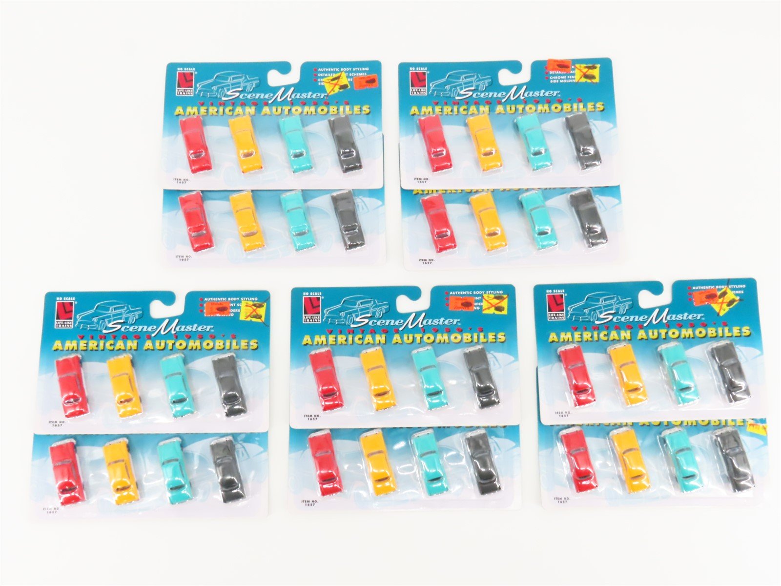 LOT of 10 HO Scale Life-Like Scene Master #1657 1950s American Automobiles