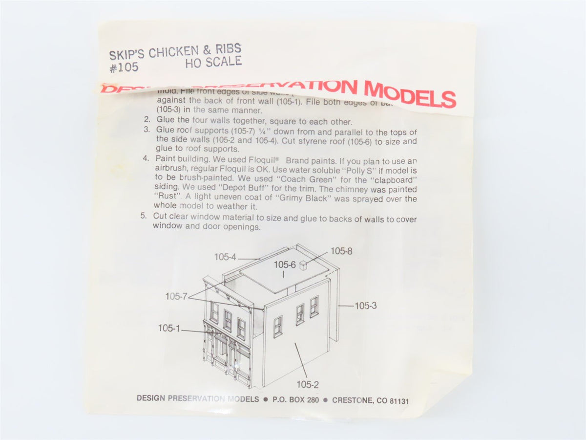 HO 1/87 Scale DPM Design Preservation Models Kit #105 Skip&#39;s Chicken &amp; Ribs