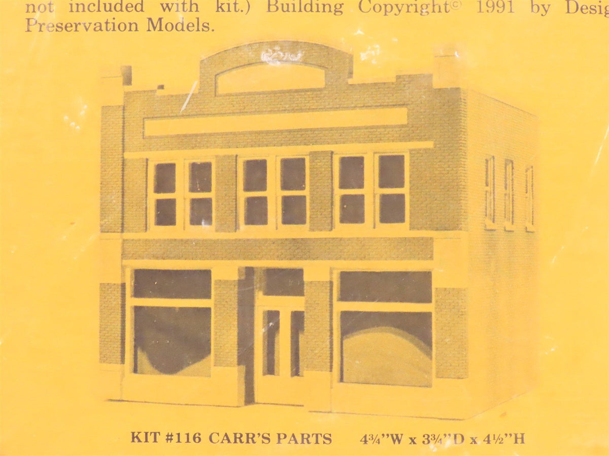 HO Scale DPM Design Preservation Models Kit #116 Carr&#39;s Parts