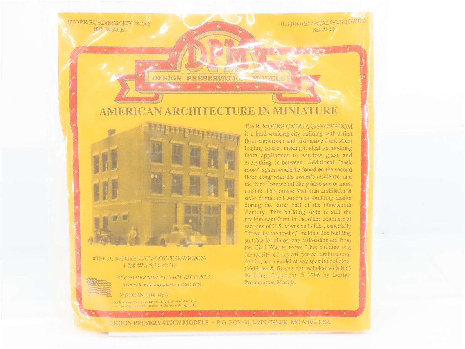 HO DPM Design Preservation Models Kit #104 B. Moore Catalog/Showroom - SEALED