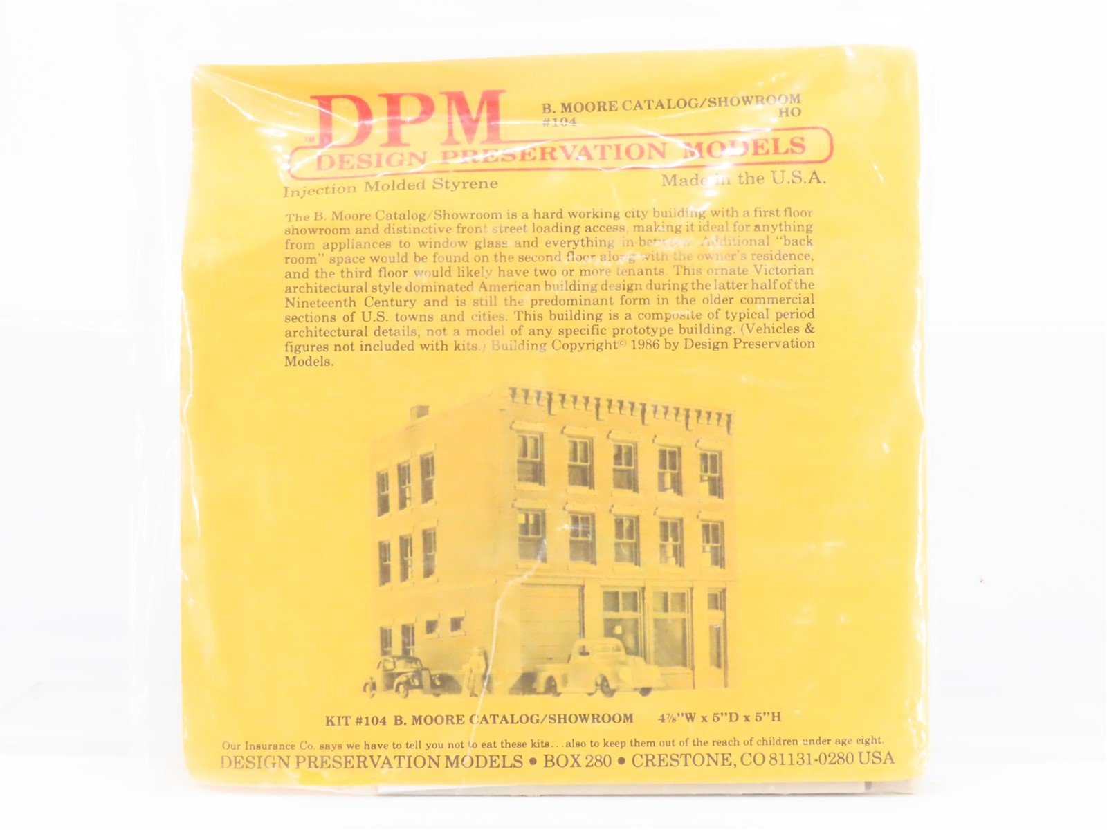 HO Scale DPM Design Preservation Models Kit #104 B. Moore Catalog/Showroom