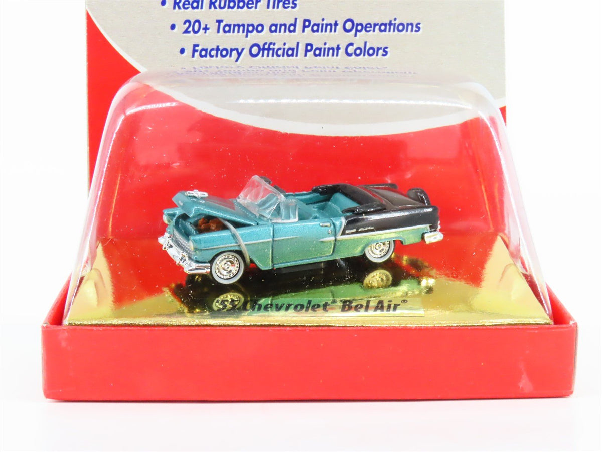 HO CMW Mini Metals #30106 &#39;55 Chevrolet Bel Air Automobile - Turquoise/Black