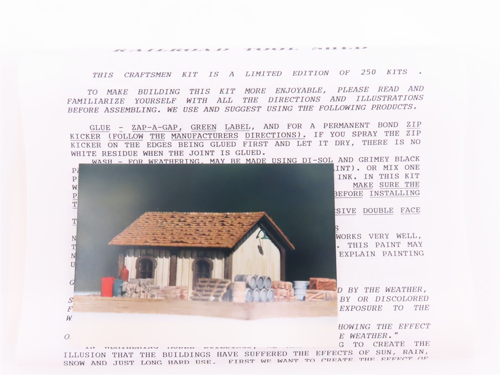 HO Scale Micro-Scale Models Craftsmen Kit #MSKD-101 Railroad Tool Shed