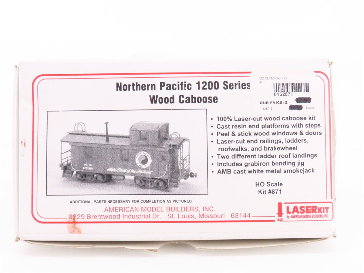 HO Scale American Model Builders LaserKit #871 NP Northern Pacific Wood Caboose