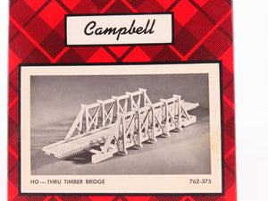 HO Scale Campbell Scale Models Kit #762-375 Thru Timber Bridge