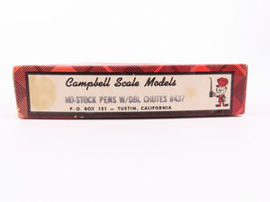 HO Scale Campbell Scale Models Kit #437 Stock Pens w/ Double Chutes