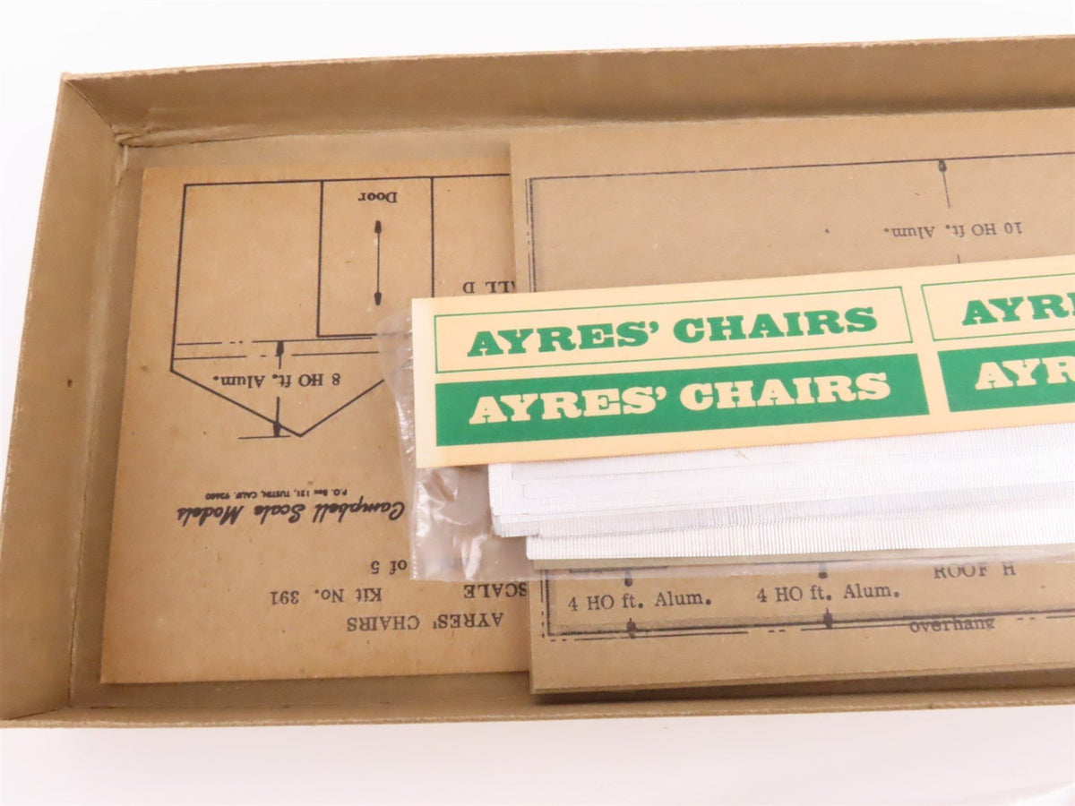 HO Scale Campbell Scale Models Kit #391 Ayres&#39; Chairs