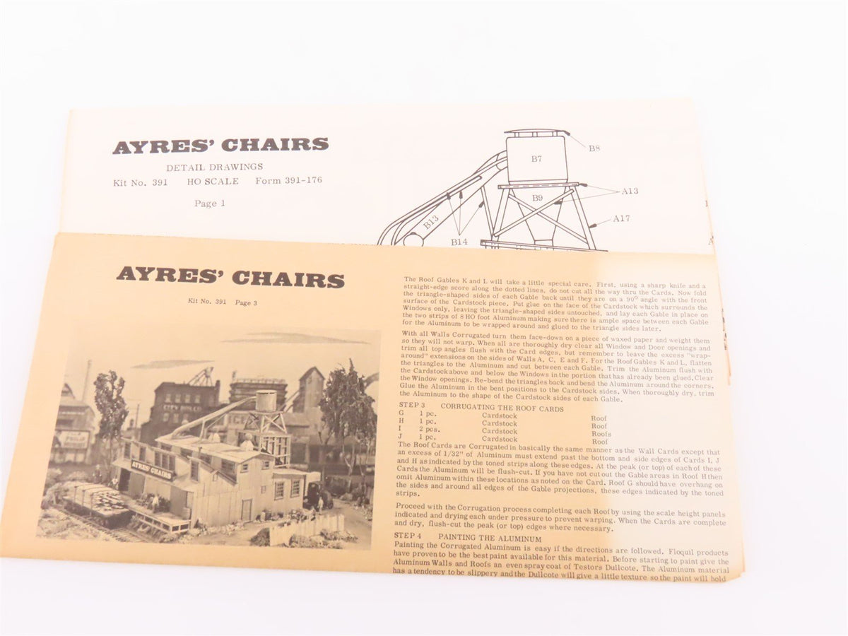 HO Scale Campbell Scale Models Kit #391 Ayres&#39; Chairs