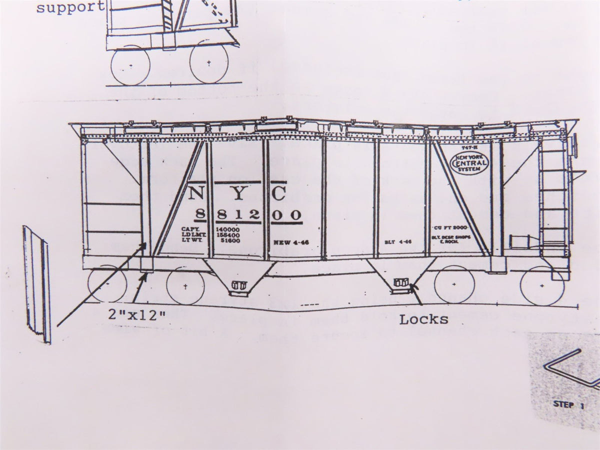 HO West Shore Central Line/Hobby Supply Kit NYC New York Central 2-Bay Hopper