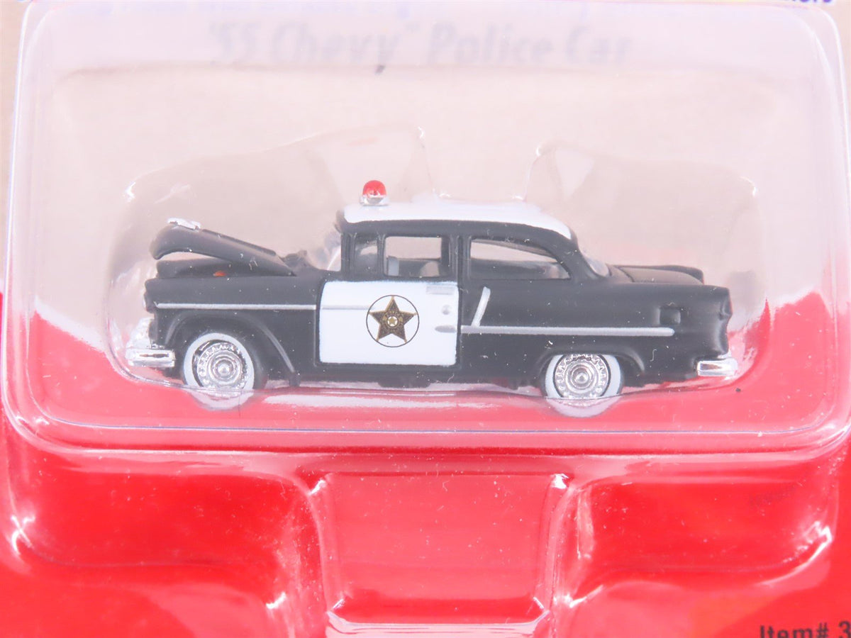 HO Scale CMW Mini Metals #30153 &#39;55 Chevy Police Car - Black/White