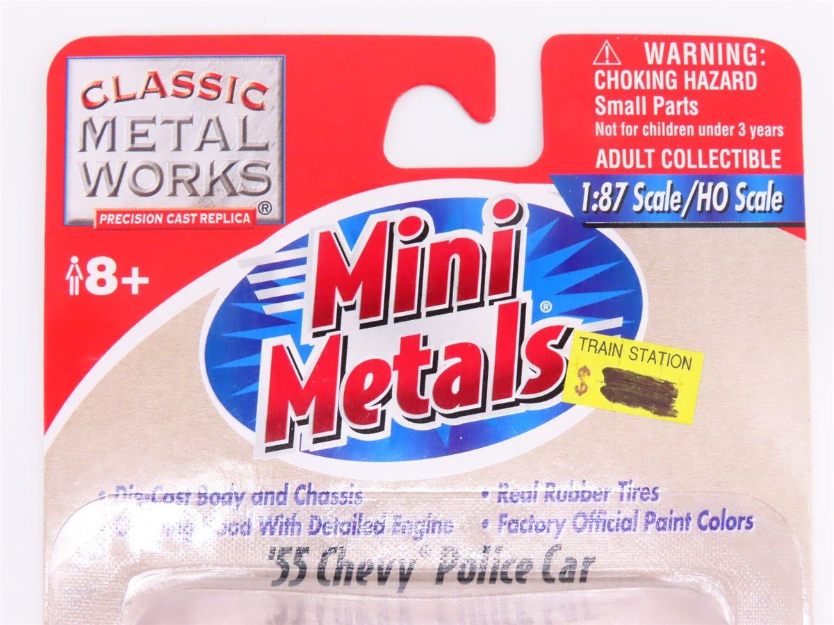 HO Scale CMW Mini Metals #30153 &#39;55 Chevy Police Car - Black/White