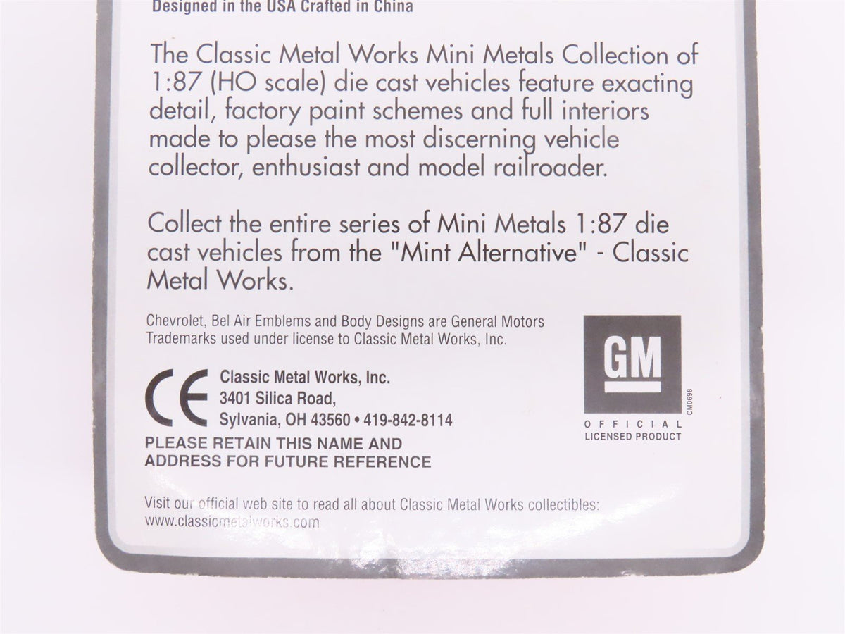 HO Scale CMW Mini Metals #30153 &#39;55 Chevy Police Car - Black/White