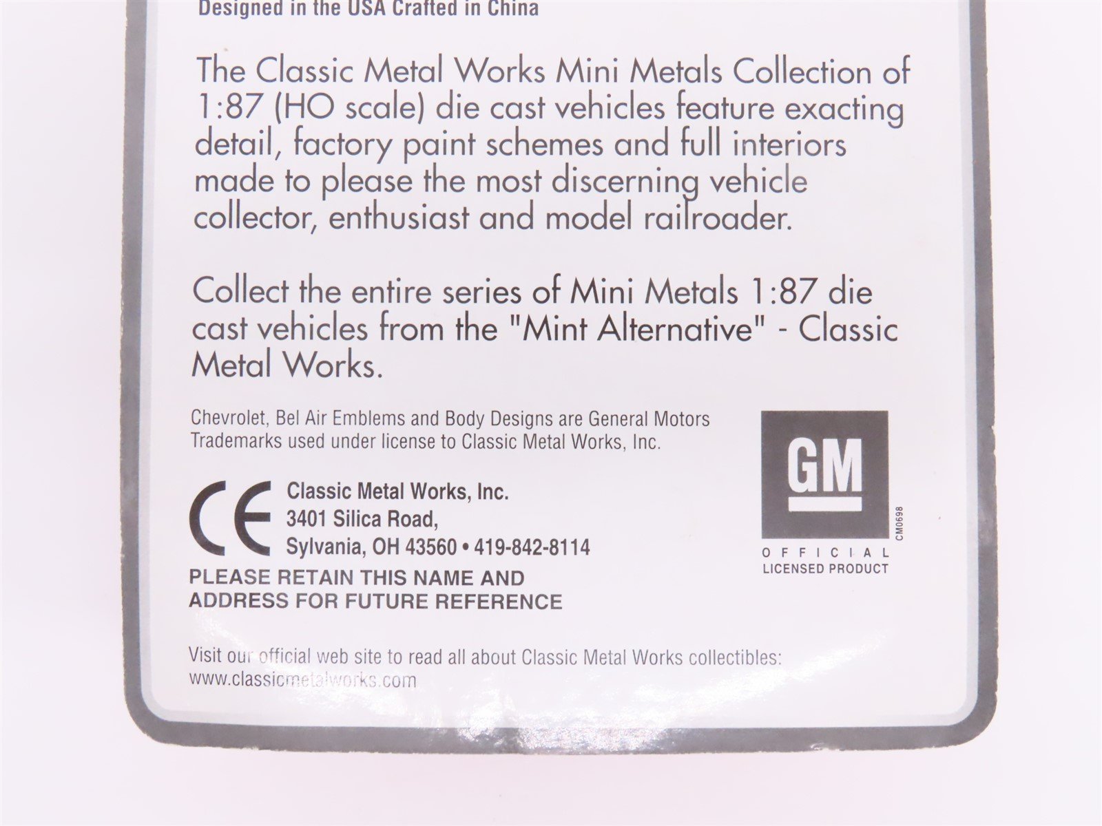 HO Scale CMW Mini Metals #30153 '55 Chevy Police Car - Black/White