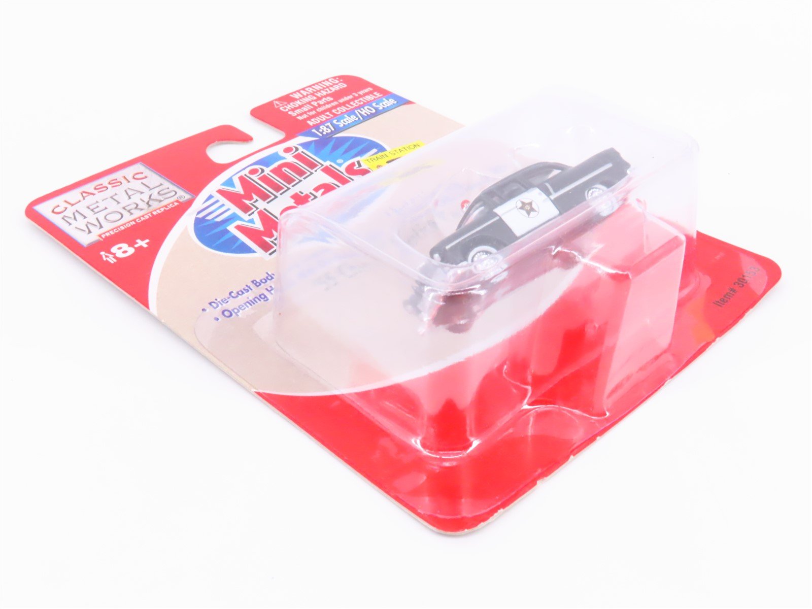 HO Scale CMW Mini Metals #30153 '55 Chevy Police Car - Black/White