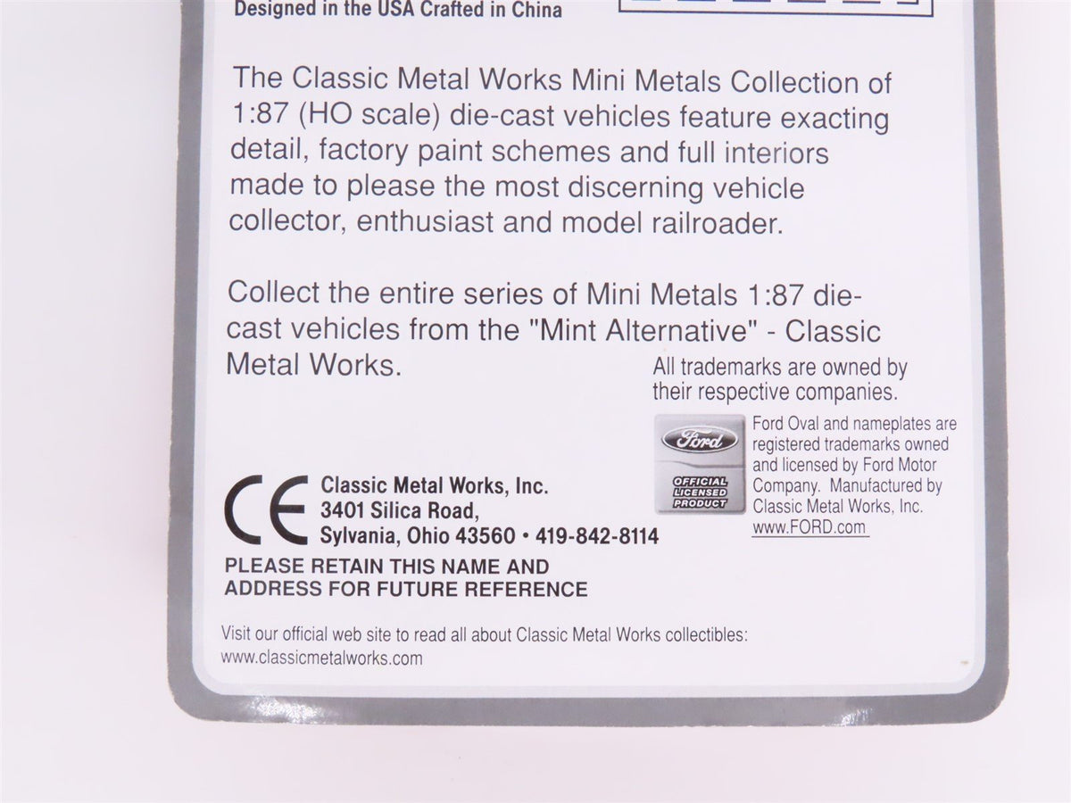 HO Scale CMW Mini Metals #30195 Die-Cast &#39;59 Ford Fairlane 4-Dr. Yellow Cab Co.
