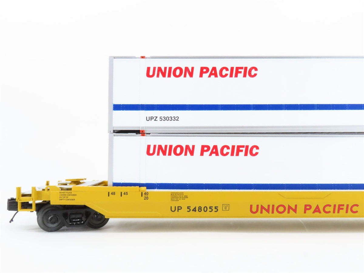 O Gauge 3-Rail MTH 20-95118 UP Union Pacific Husky Stack Well Car #548055 w/Load