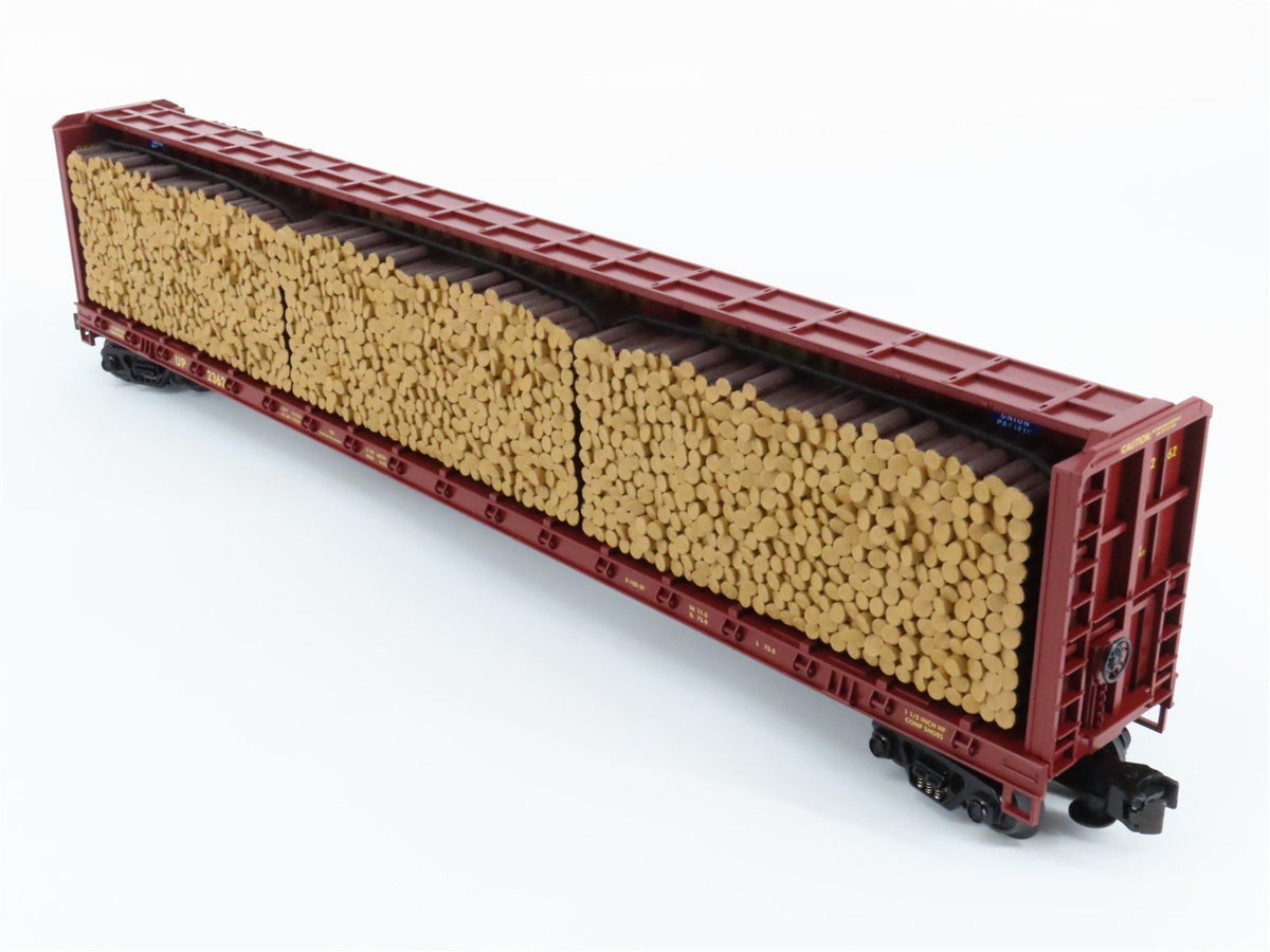 O Gauge 3-Rail MTH 20-98212 UP Center I Beam Flat Car #2362 w/ Log Load