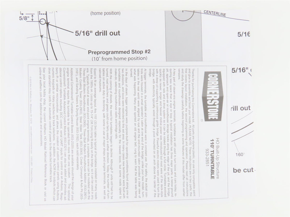 HO Scale Walthers Cornerstone 933-2851 Motorized 110&#39; Turntable