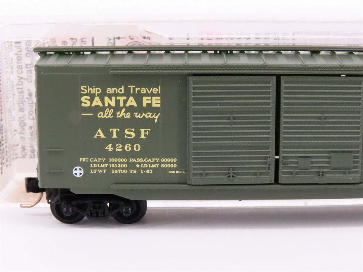 N Micro-Trains 34240 ATSF Santa Fe &quot;All the Way&quot; 50&#39; Double Door Box Car #4260