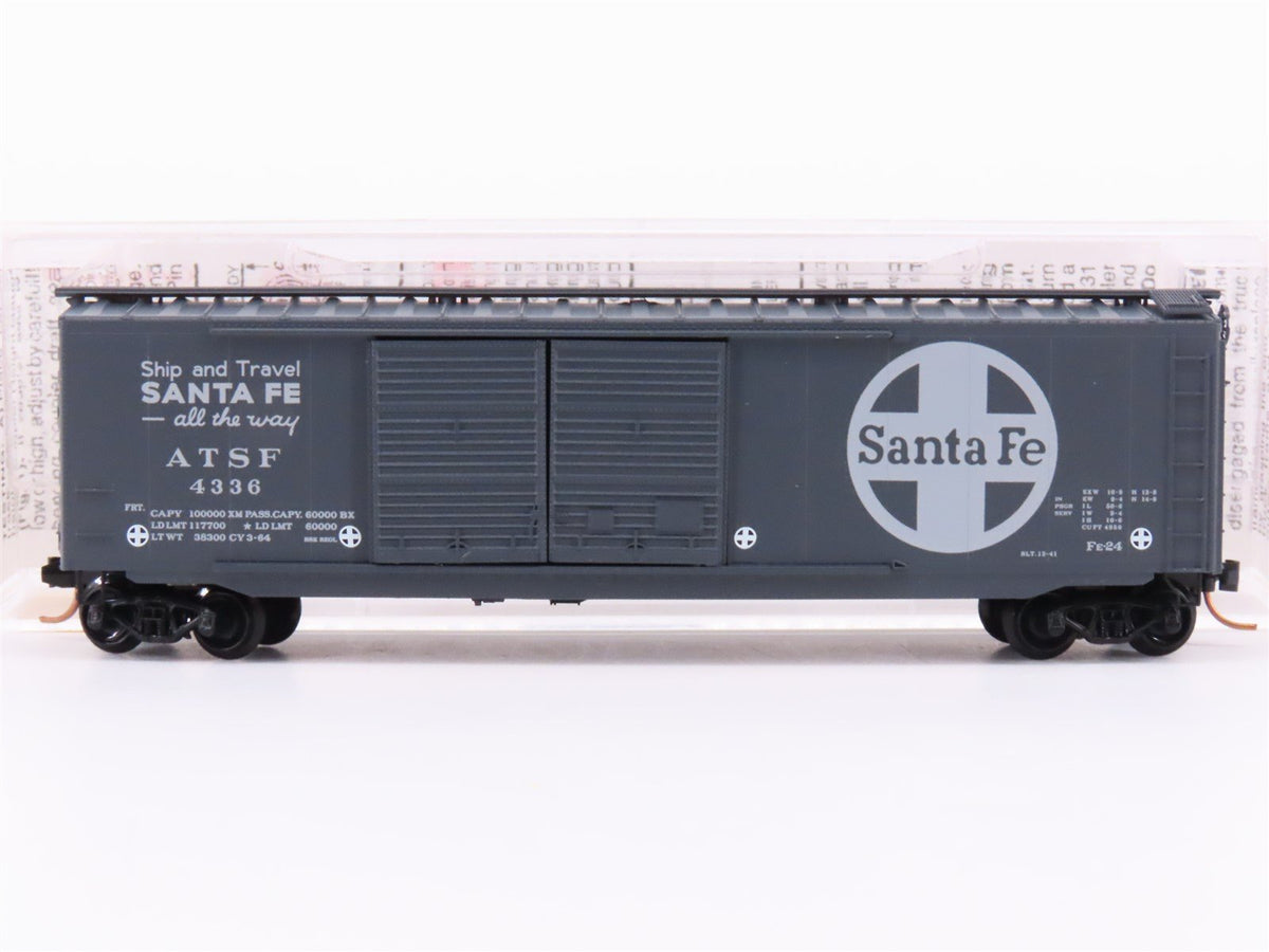 N Micro-Trains 34250 ATSF Santa Fe &quot;All the Way&quot; 50&#39; Double Door Box Car #4336