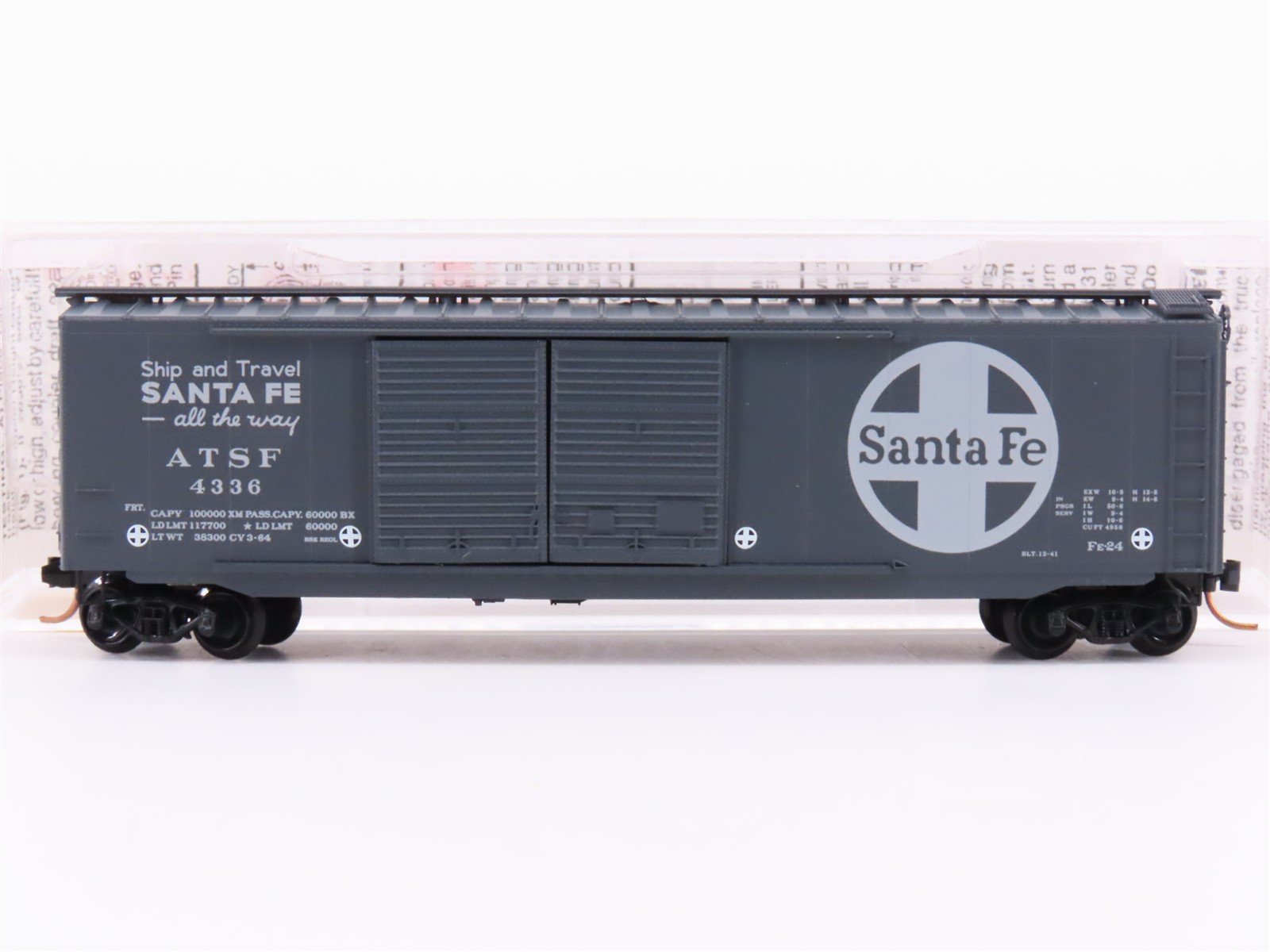 N Micro-Trains 34250 ATSF Santa Fe "All the Way" 50' Double Door Box Car #4336