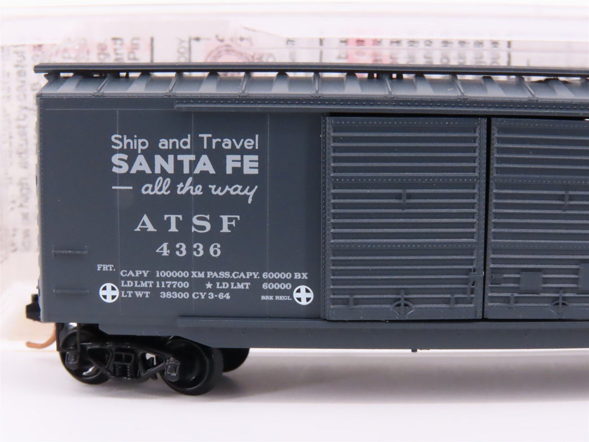 N Micro-Trains 34250 ATSF Santa Fe &quot;All the Way&quot; 50&#39; Double Door Box Car #4336