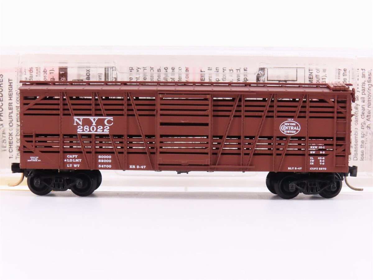 N Scale Micro-Trains 35040 NYC New York Central 40&#39; Despatch Stock Car #28022