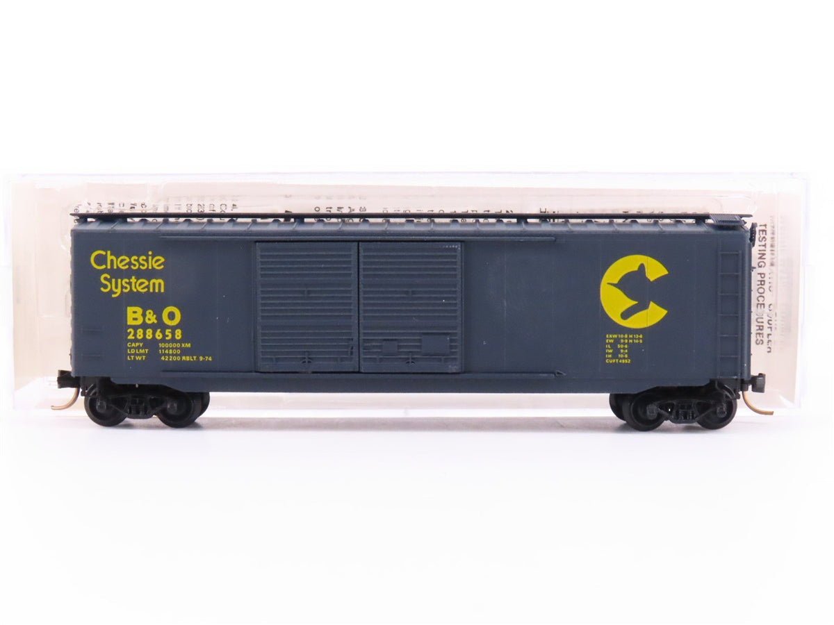 N Scale Micro-Trains 34010 B&amp;O Chessie System 50&#39; Double Door Box Car #288658