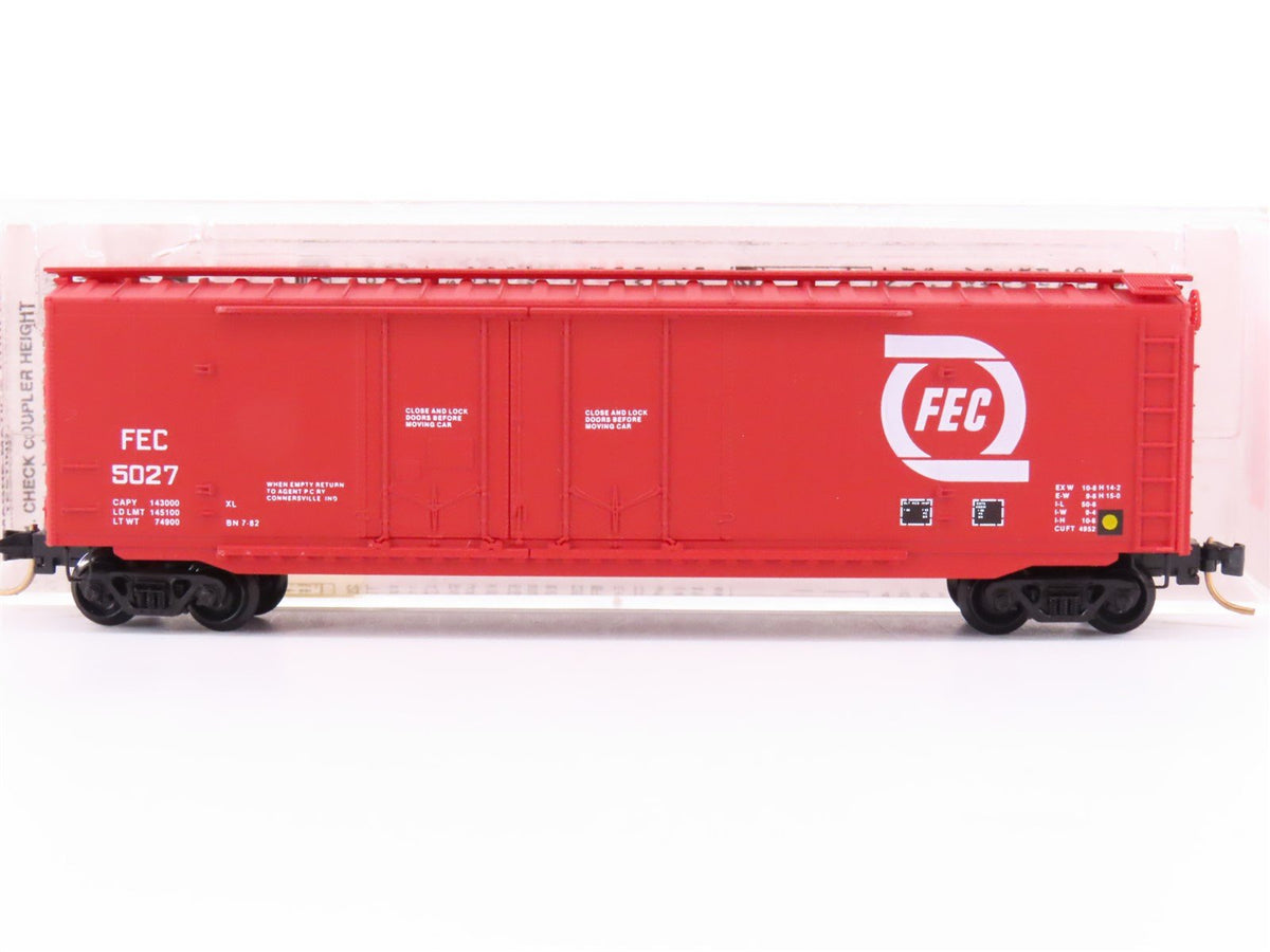 N Micro-Trains 36060 FEC Florida East Coast 50&#39; Double Plug Door Box Car #5027