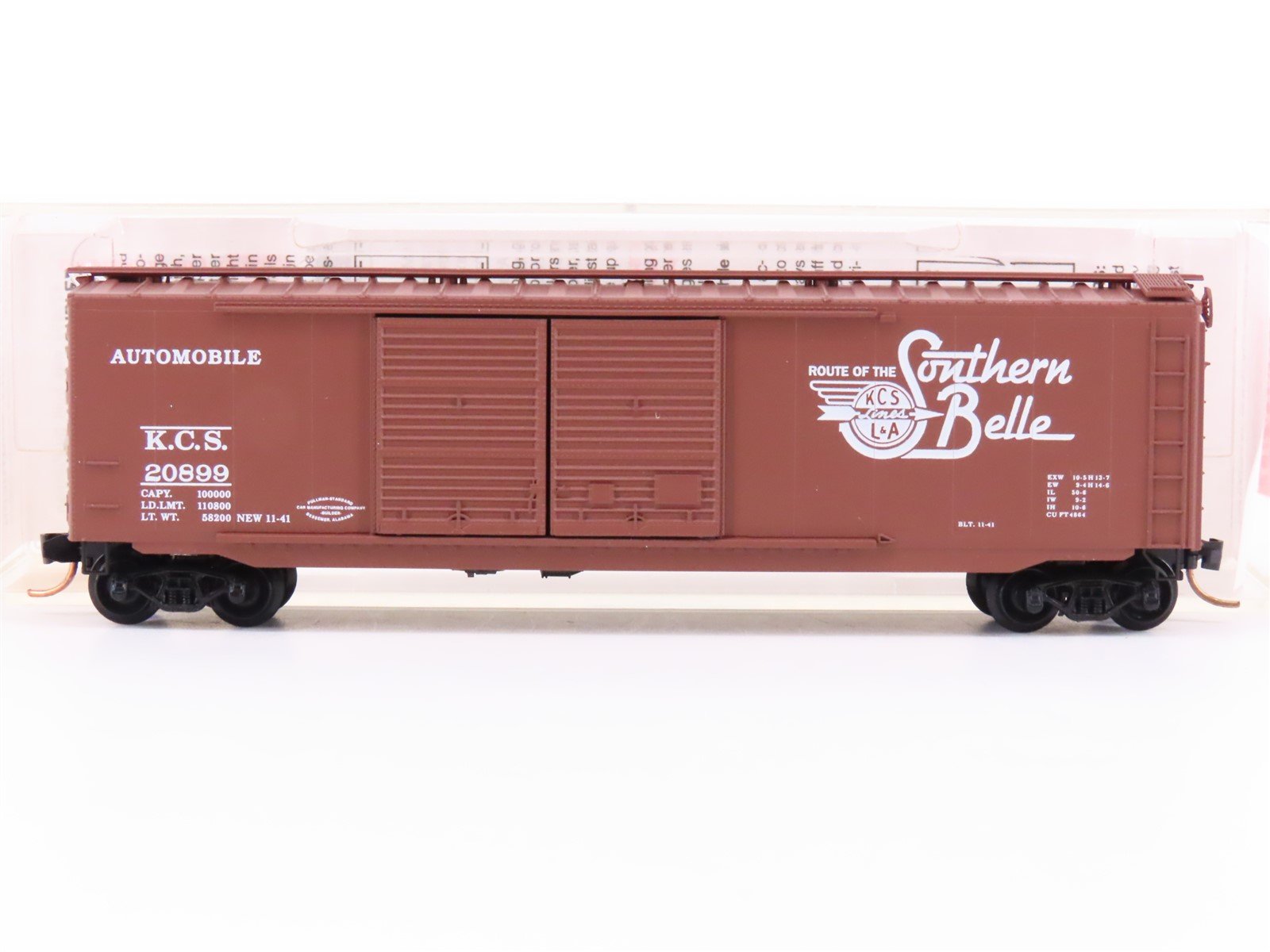 N Scale Micro-Trains 34230 KCS "Southern Belle" 50' Double Door Box Car #20899