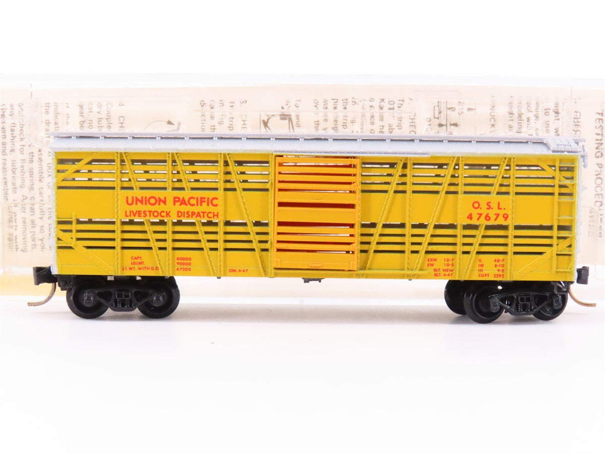 N Kadee Micro-Trains MTL 35010 OSL UP Union Pacific 40&#39; Stock Car #47679