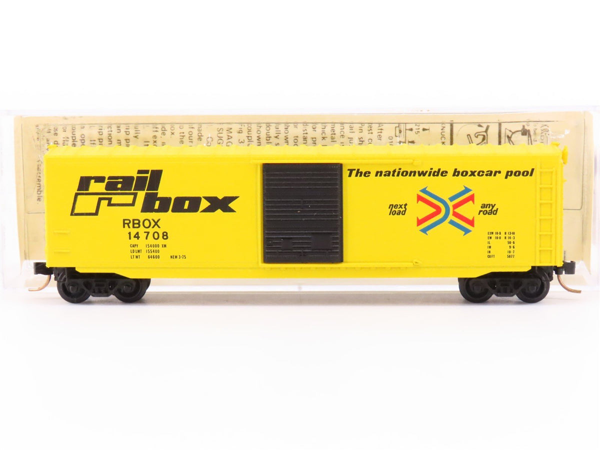 N Kadee Micro-Trains MTL 39020 RBOX Railbox 50&#39; Single Door Box Car #14708