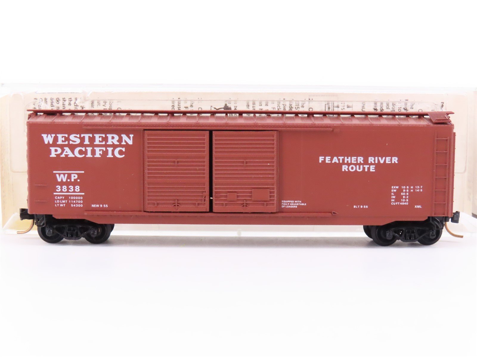 N Kadee Micro-Trains MTL 34160 WP "Feather River" 50' Double Door Box Car #3838