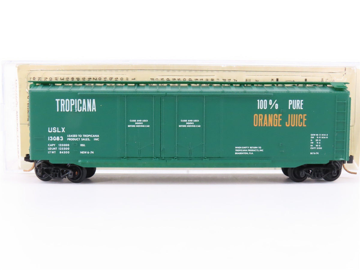 N Kadee Micro-Trains MTL 36010 USLX Tropicana Orange Juice 50&#39; Box Car #13083