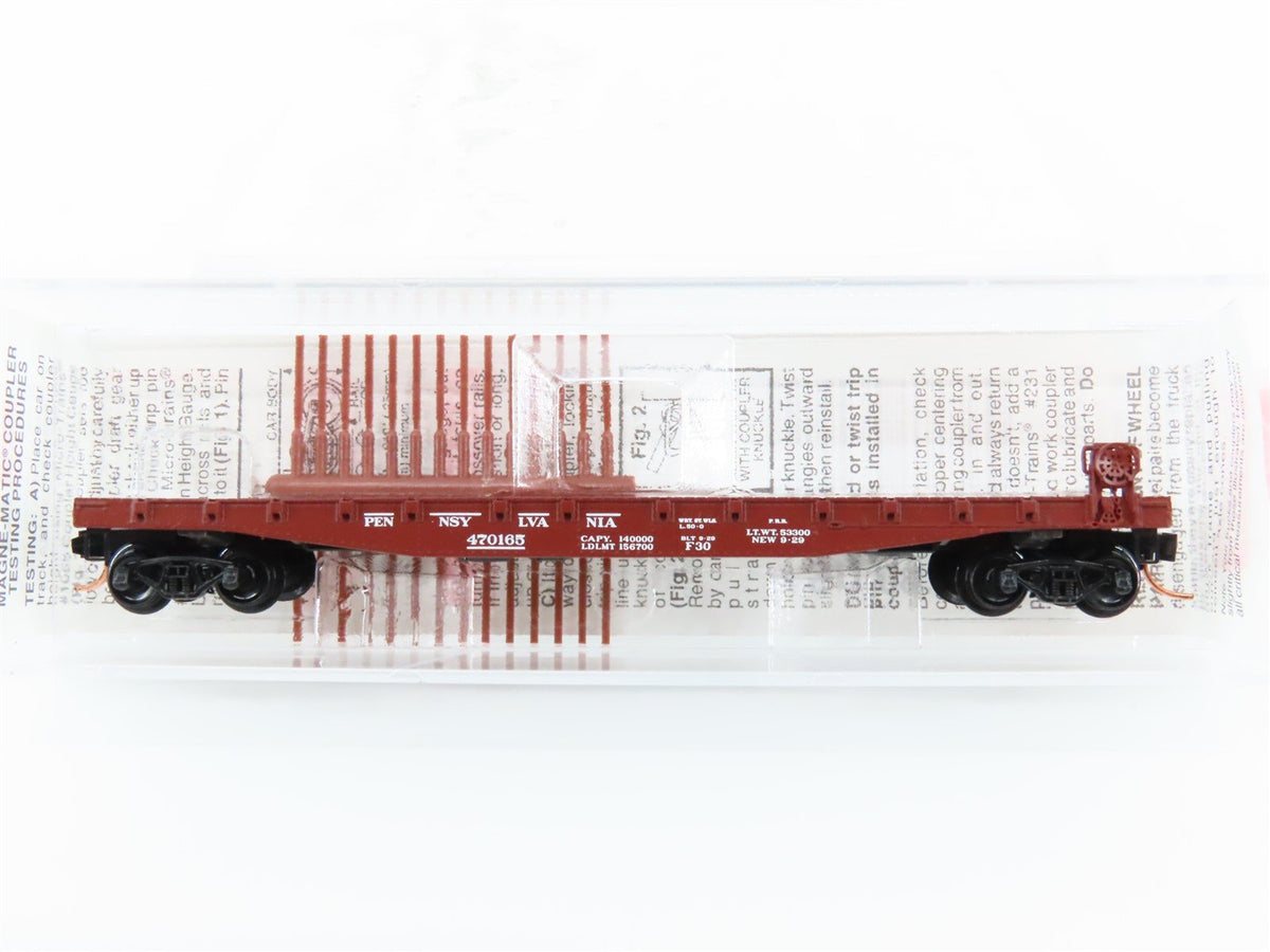 N Scale Micro-Trains MTL 45140 PRR Pennsylvania Railroad 50&#39; Flat Car #470165