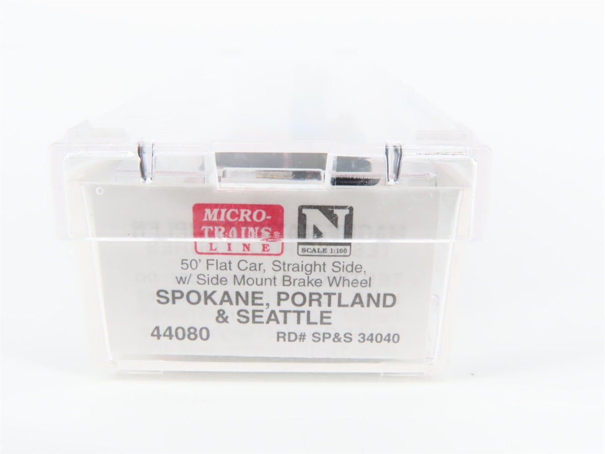 N Micro-Trains MTL 44080 SP&amp;S Spokane Portland &amp; Seattle 50&#39; Flat Car #34040