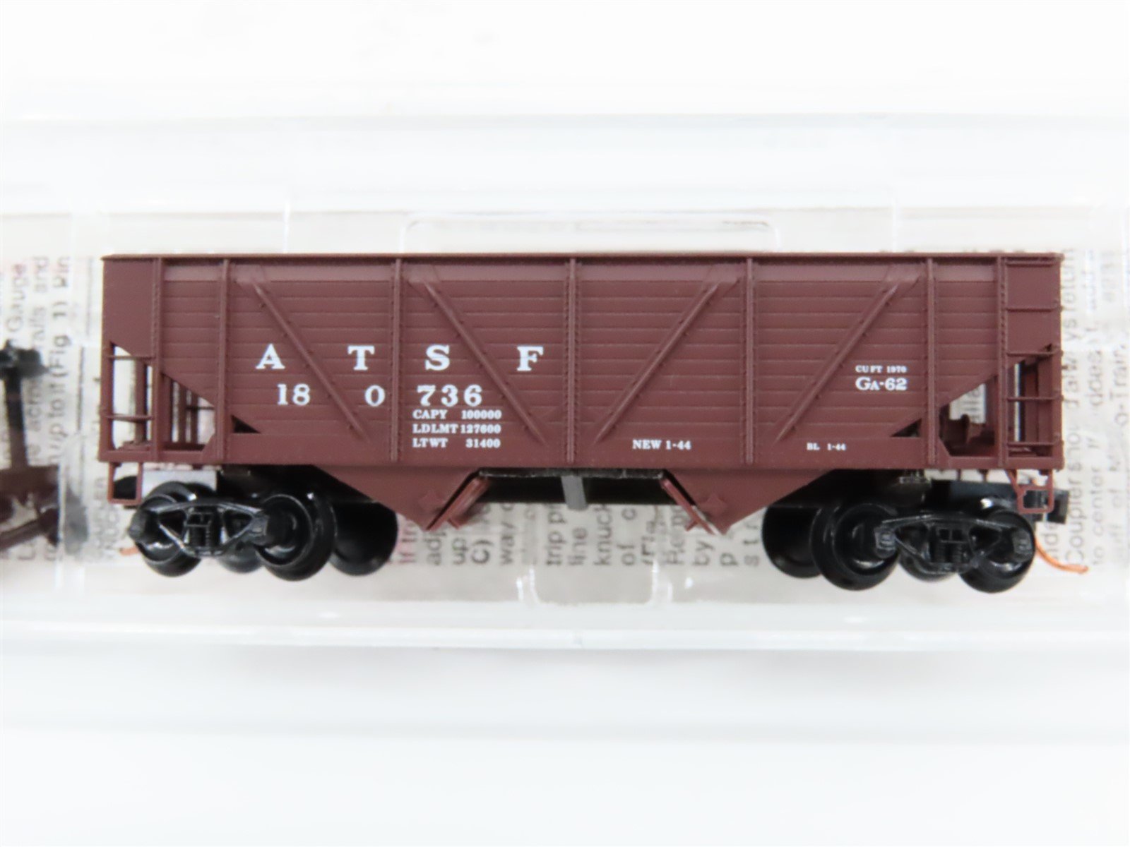 N Scale Micro-Trains MTL 57010 ATSF Santa Fe Railroad 2-Bay Hopper #180736