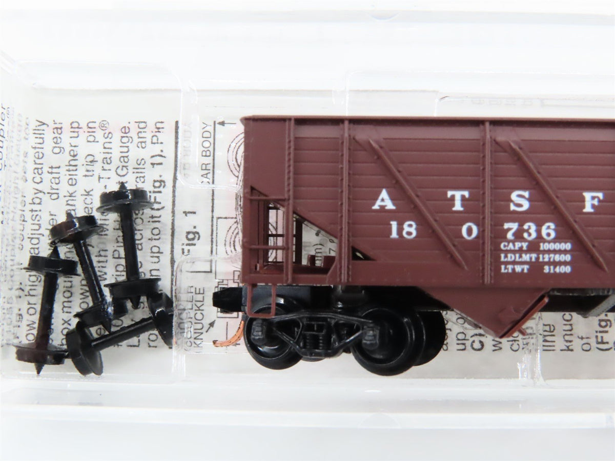 N Scale Micro-Trains MTL 57010 ATSF Santa Fe Railroad 2-Bay Hopper #180736