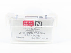 N Scale Micro-Trains MTL 57010 ATSF Santa Fe Railroad 2-Bay Hopper #180736