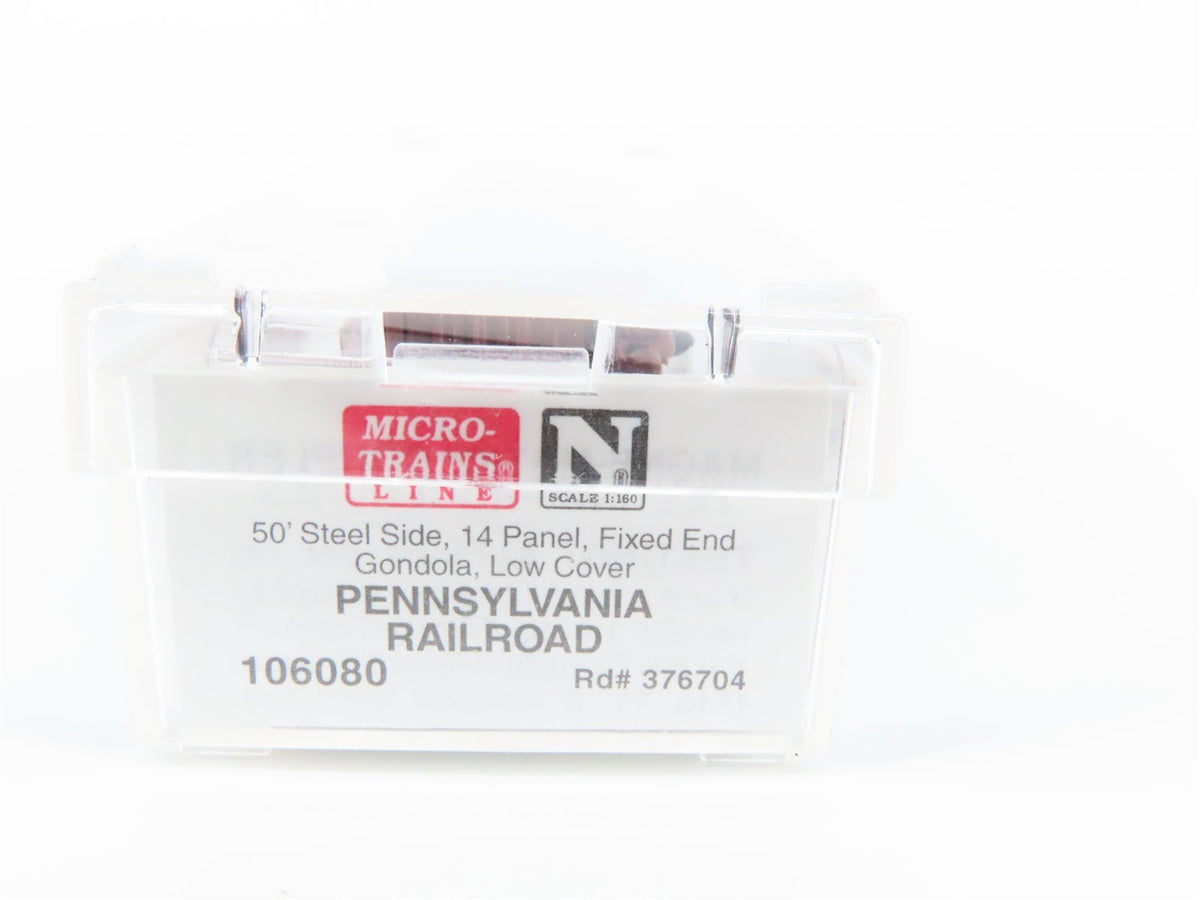 N Scale Micro-Trains MTL 106080 PRR Pennsylvania Railroad 50&#39; Gondola #376704