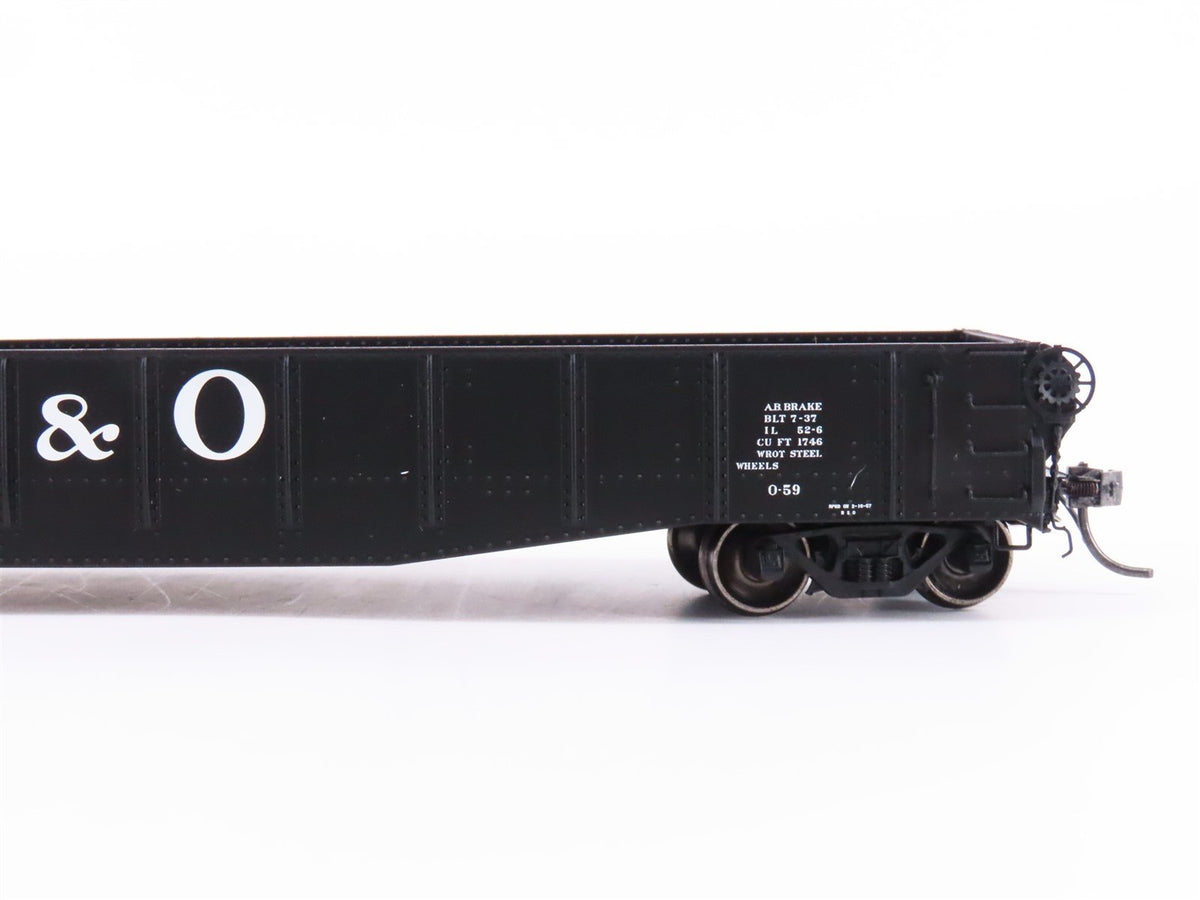 HO Scale Tangent 10930-03 B&amp;O Railway 1957 O-59 Repaint 52&#39; Gondola Car #259285