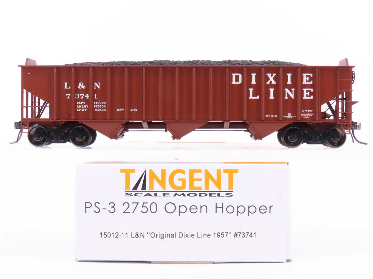 HO Tangent 15012-11 L&amp;N &quot;Original Dixie Line 1957&quot; PS-3 3-Bay Hopper Car #73741