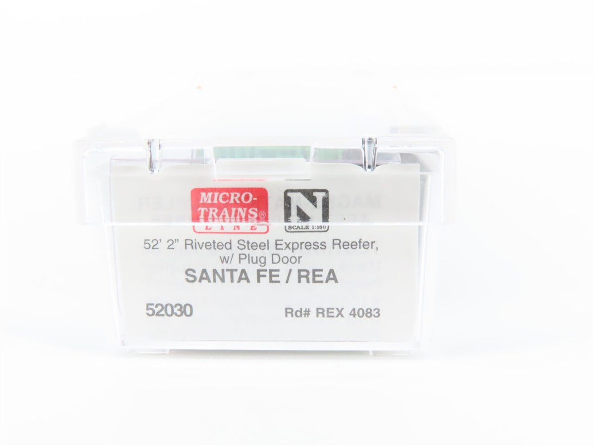 N Scale Micro-Trains MTL 52030 REX Santa Fe REA Express 52&#39; 2&quot; Steel Reefer 4083